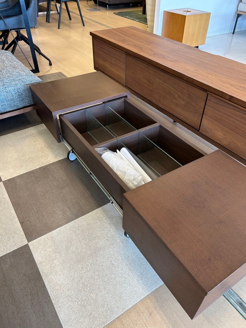 アウトレット☆センターテーブル リビングテーブル ロータイプ キャスター 収納付