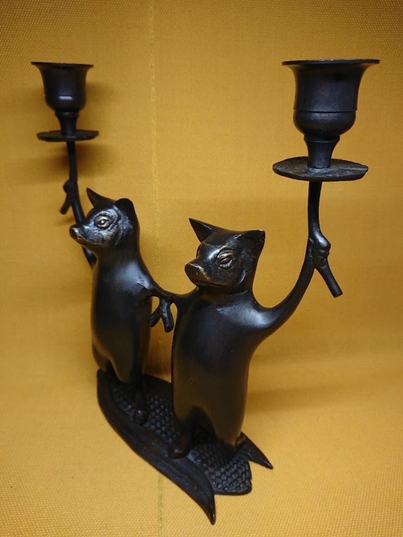 ビンテージ　ブロンズ像　ブタ　銅製　置物　インテリア　工芸品　美術品　A2651