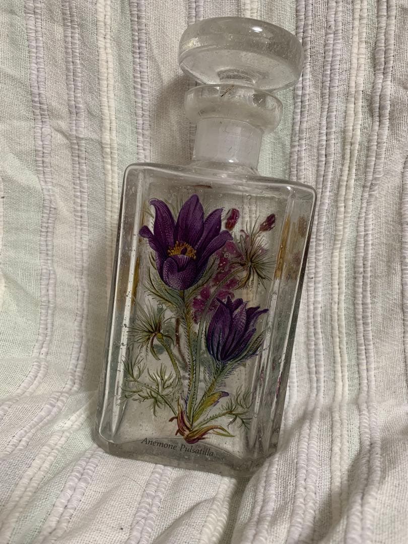 ドイツ ヴィンテージ ガラス薬草酒用ビン ボタニカル 蚤の市