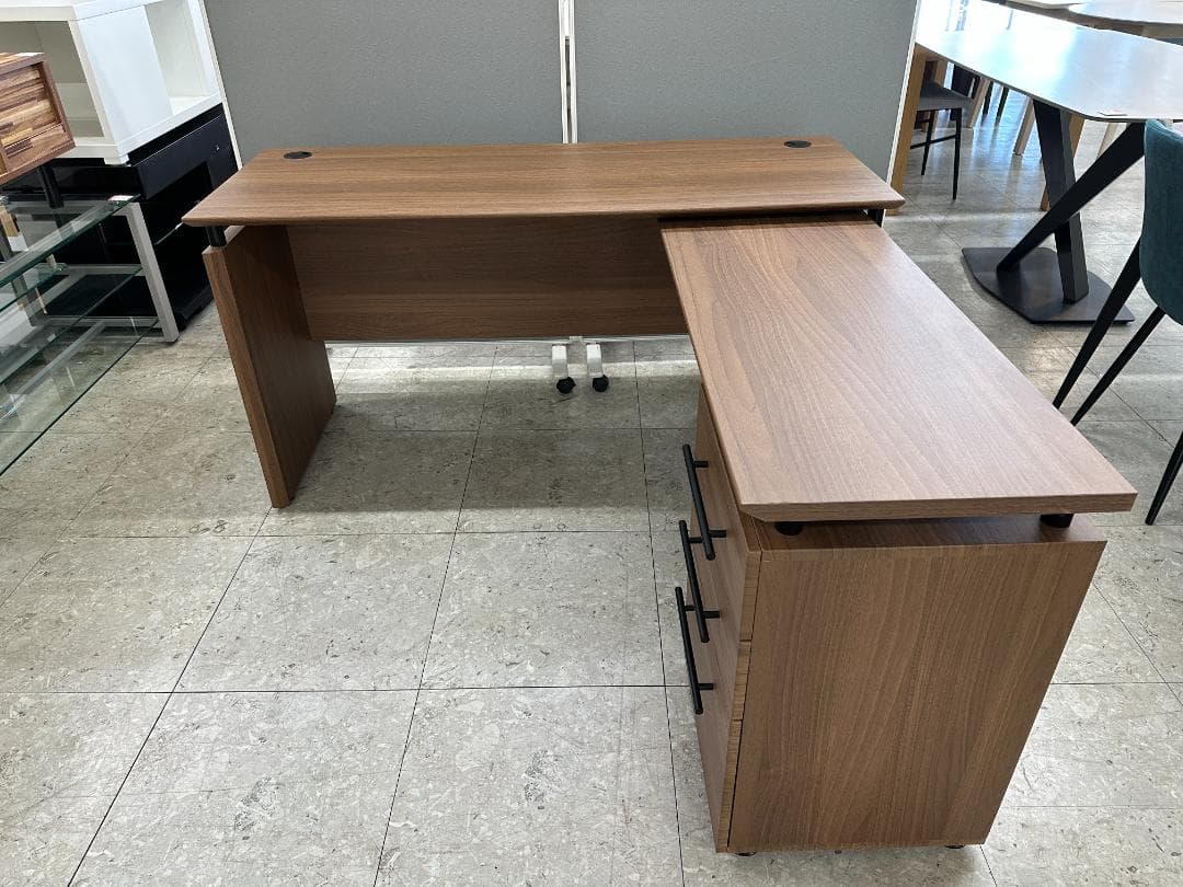 ニトリ　L字デスク　システムデスク　ラボーロ140　RB004　ブラウン