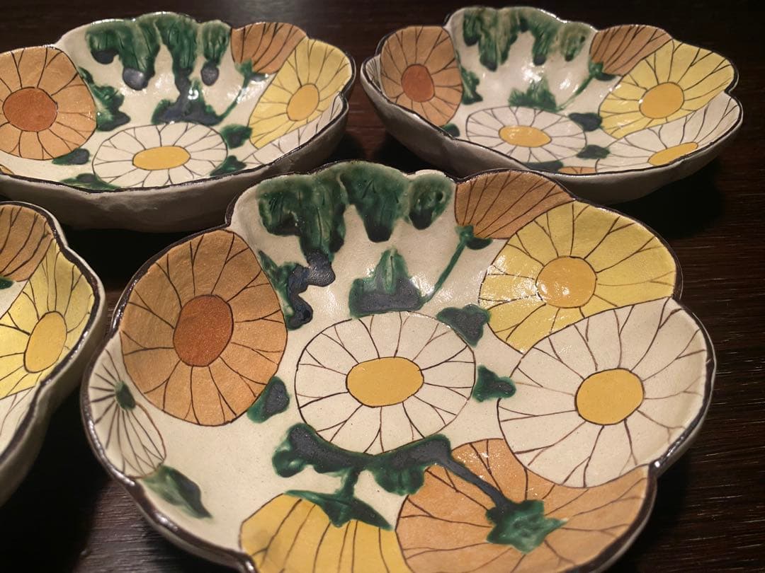 乾山写玉菊向付5客　新品未使用　京の器