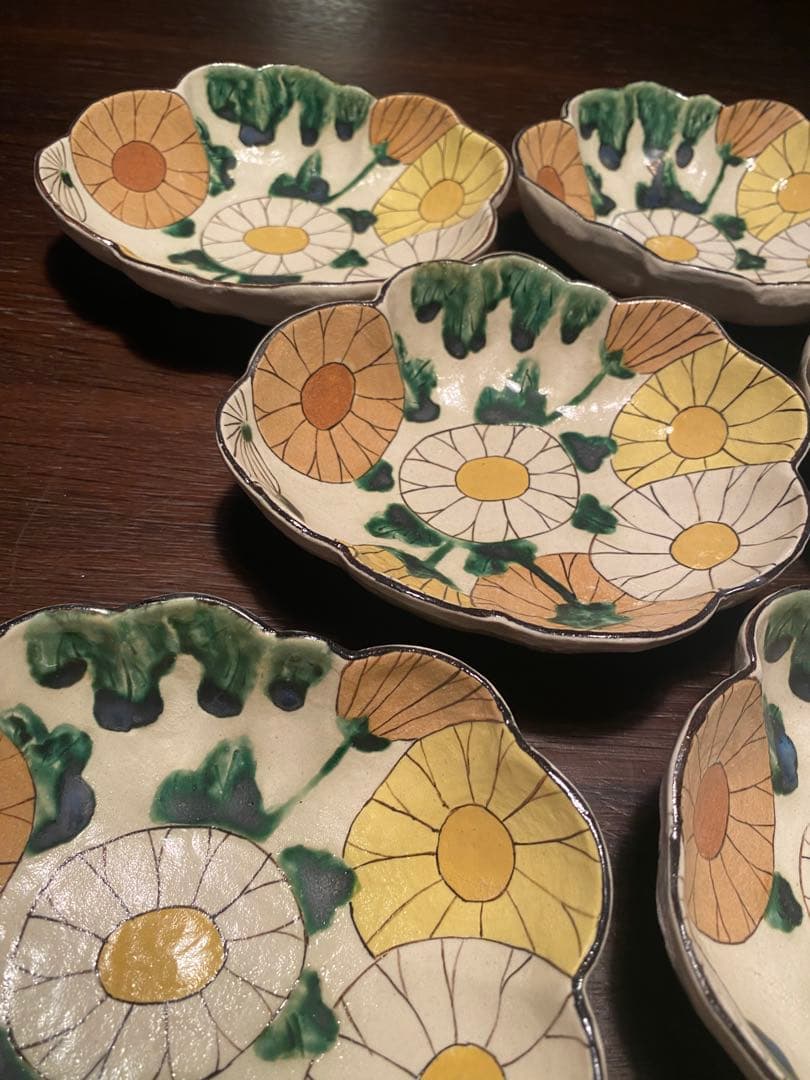 乾山写玉菊向付5客　新品未使用　京の器