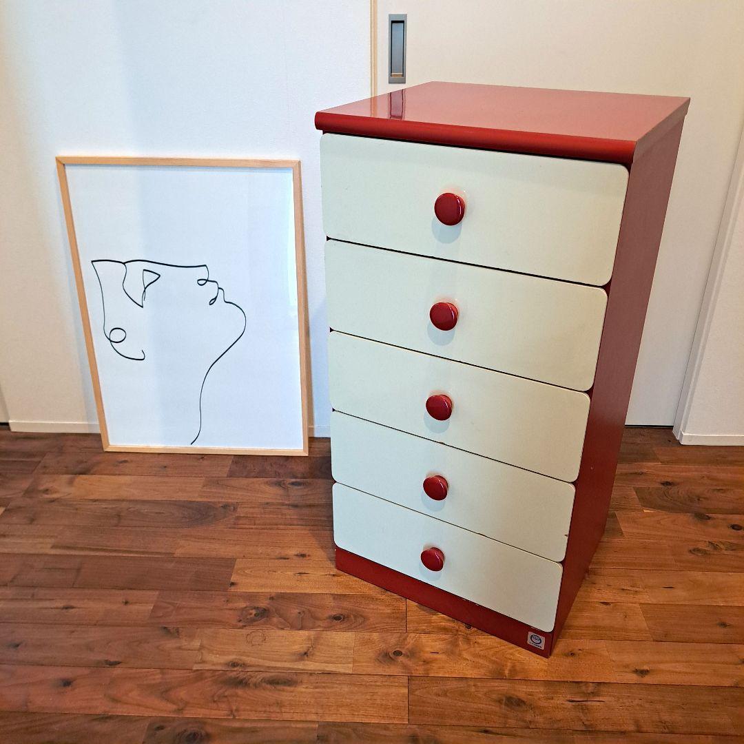 大幅値下げ スペースエイジ レトロ チェスト 赤 白 - メルカリ