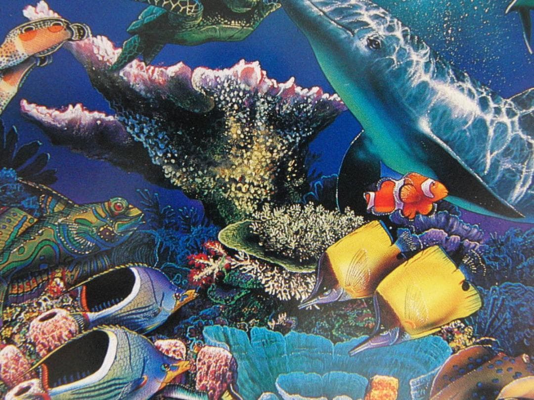 クリスチャン・ラッセン、【フリッパー】、希少な額装用画集より、状態