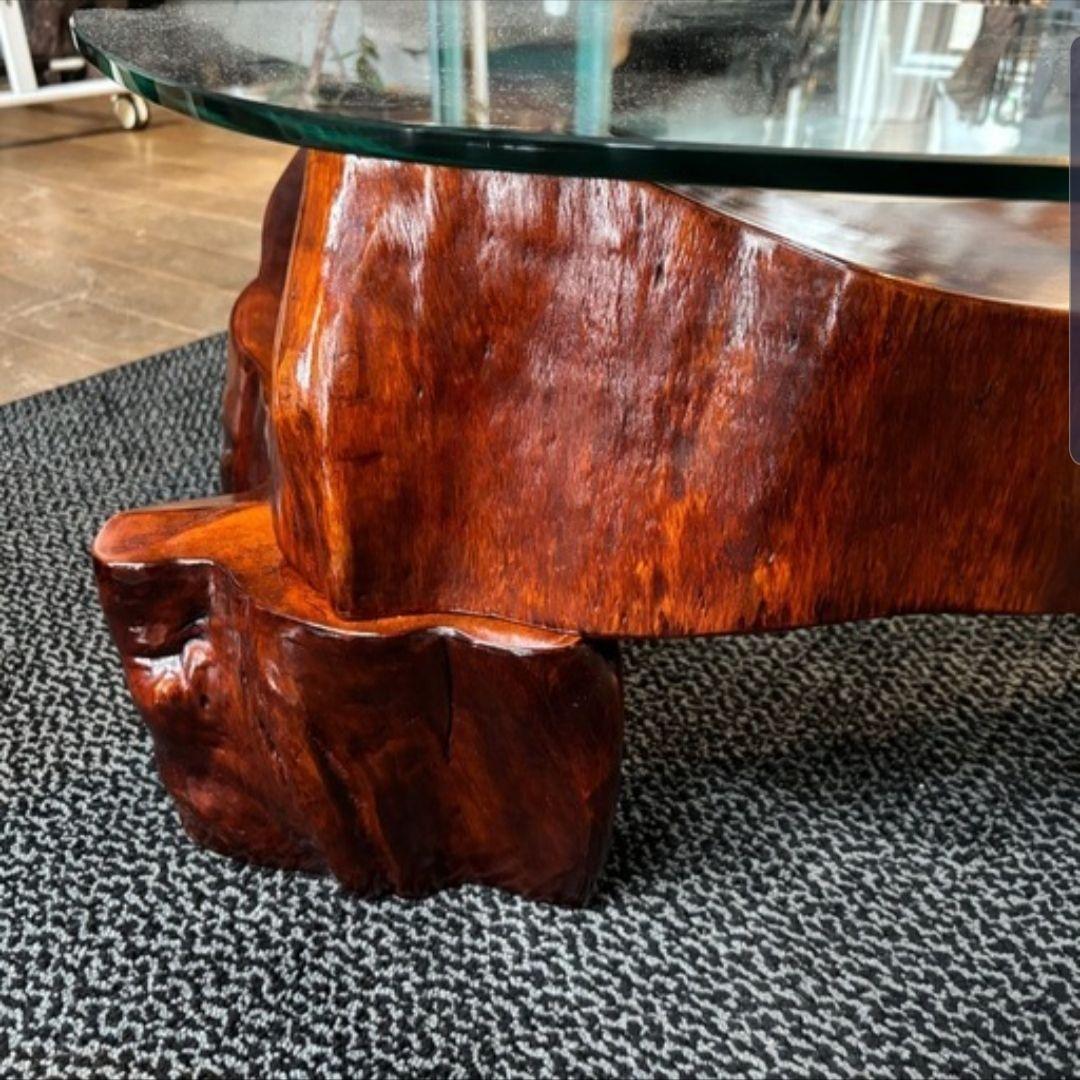 引き取り限定 オーダーメイド ガラス天板 天然木 センターテーブル