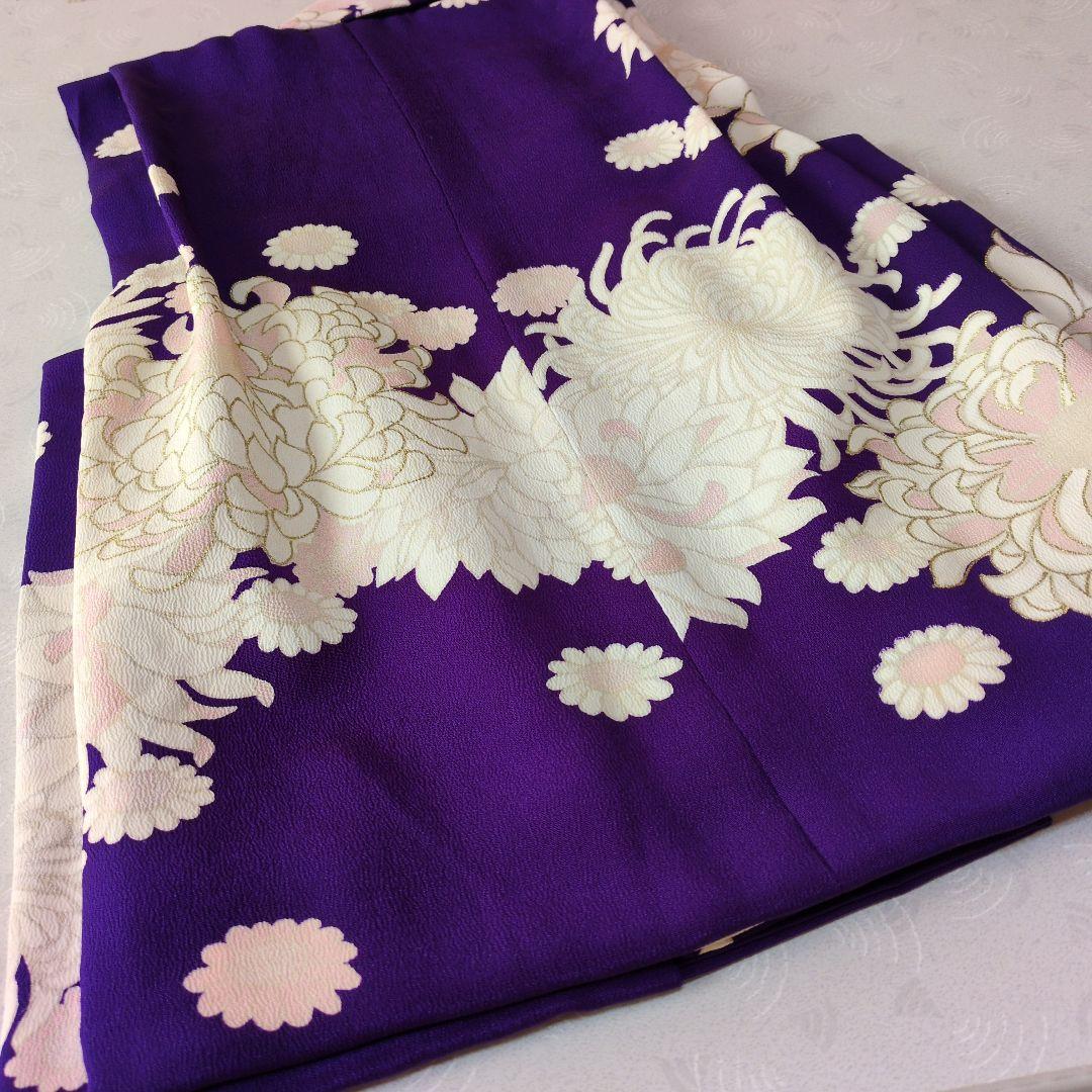 七五三3歳正絹手縫いの被布と巾着のセット（中綿無し）