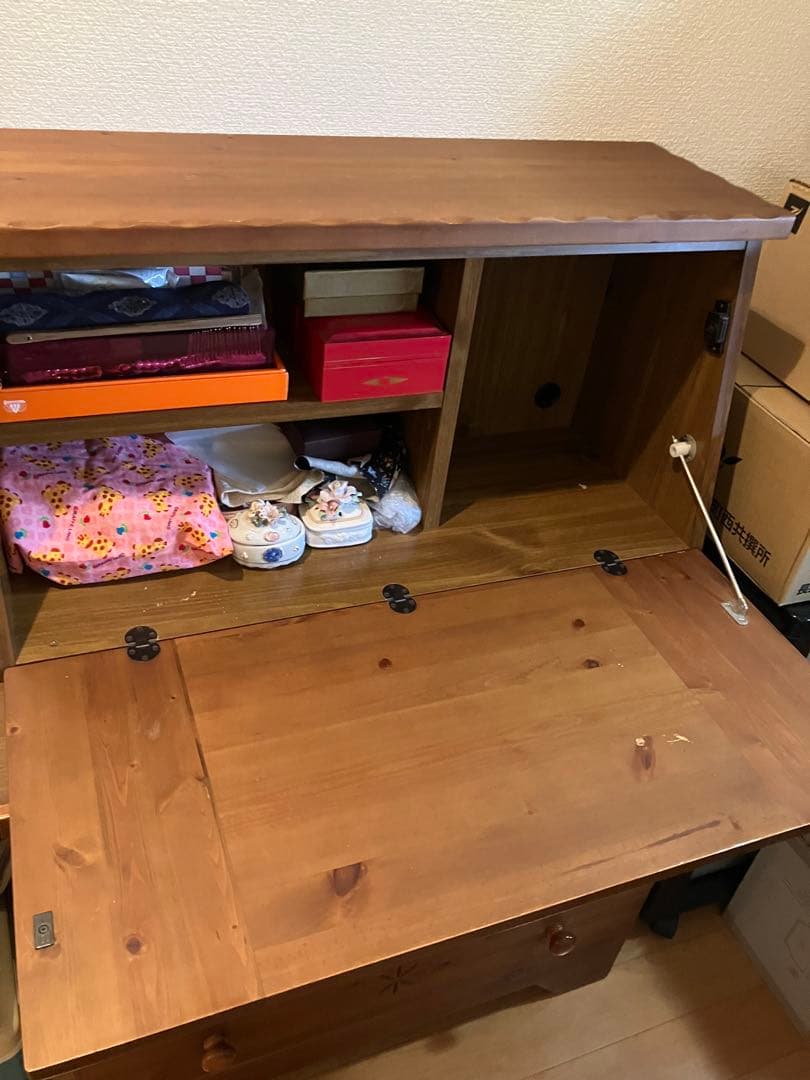 アンティーク　レトロ　チェスト　タンス　収納ラック　木目調　学習机 事務机　本棚