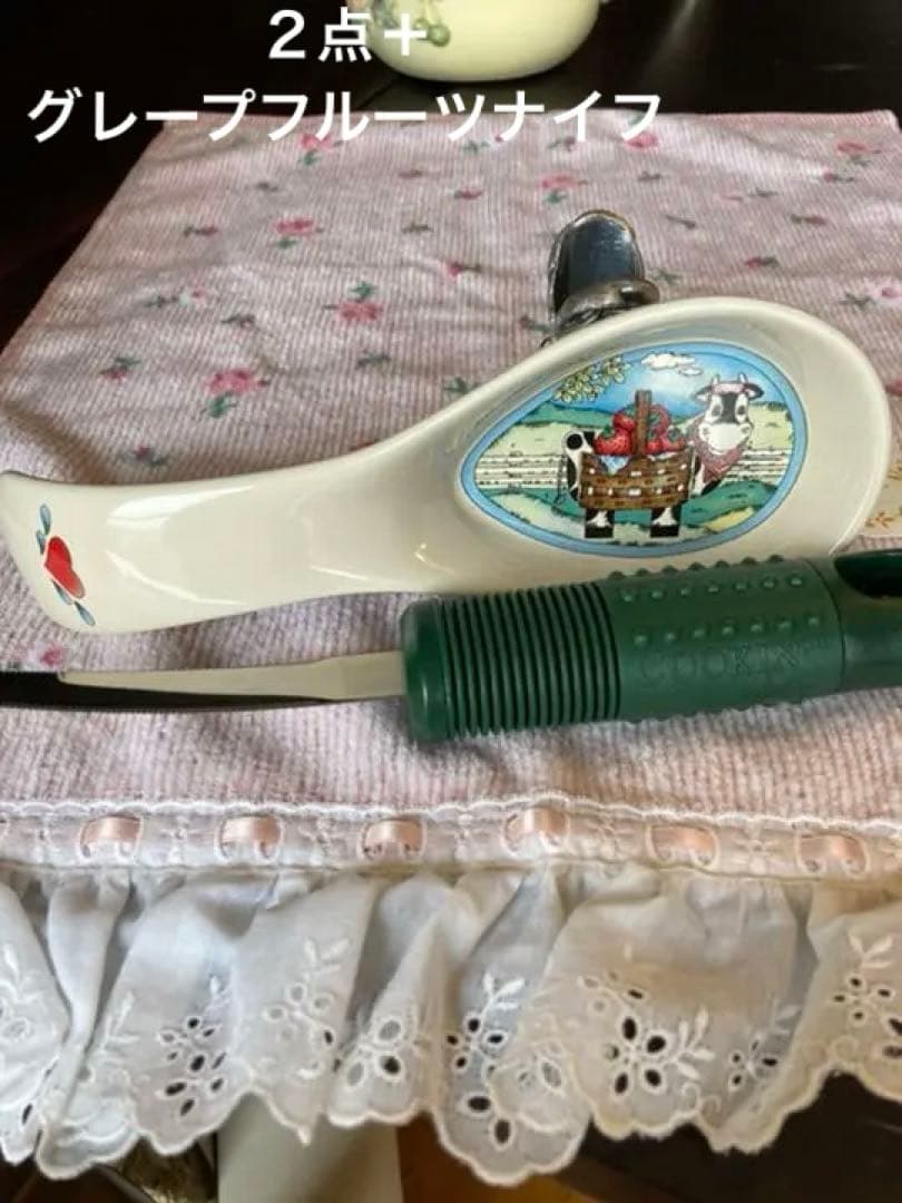 1990年代アメリカンカントリーファームお玉置き＆薔薇フリルコットン