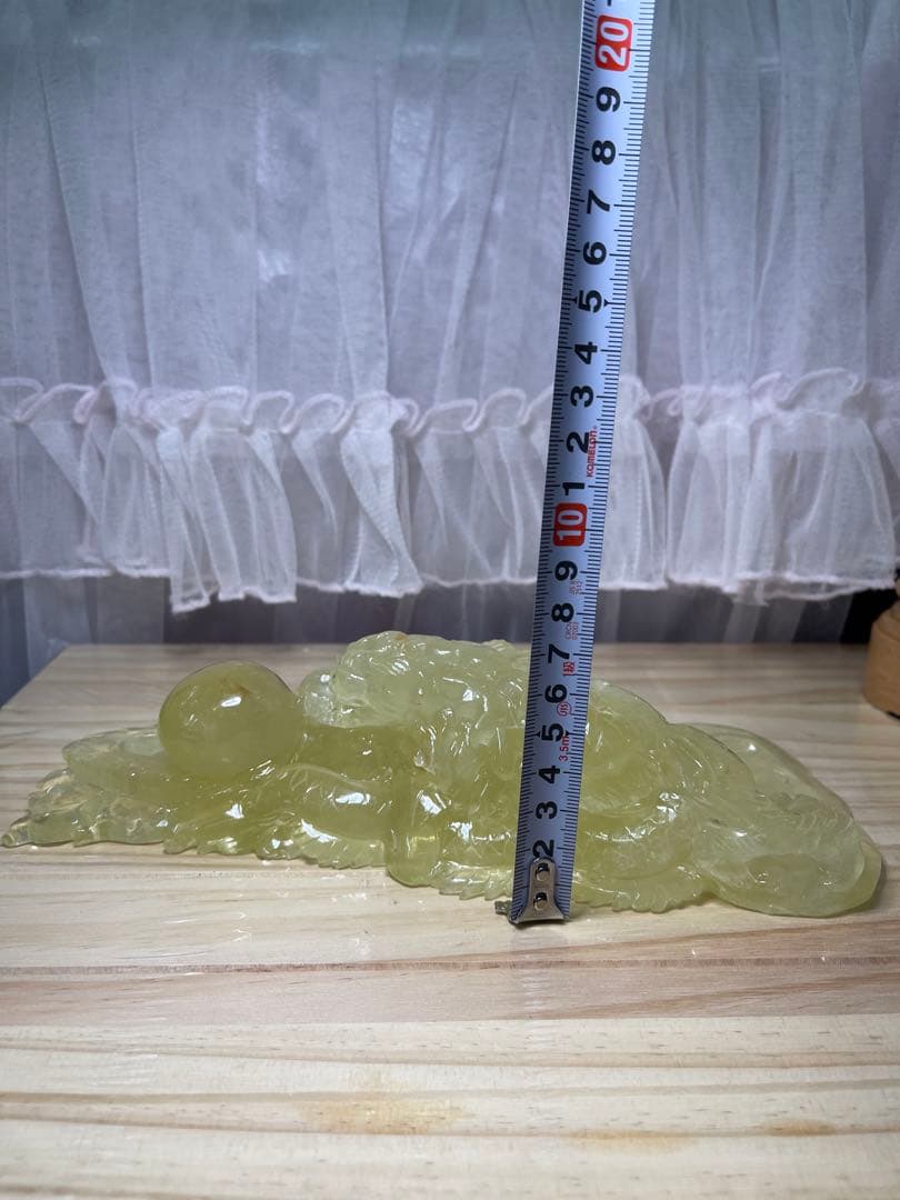 天然石　高品質　綺麗　高透明　シトリン　龍　手彫り置物 原石