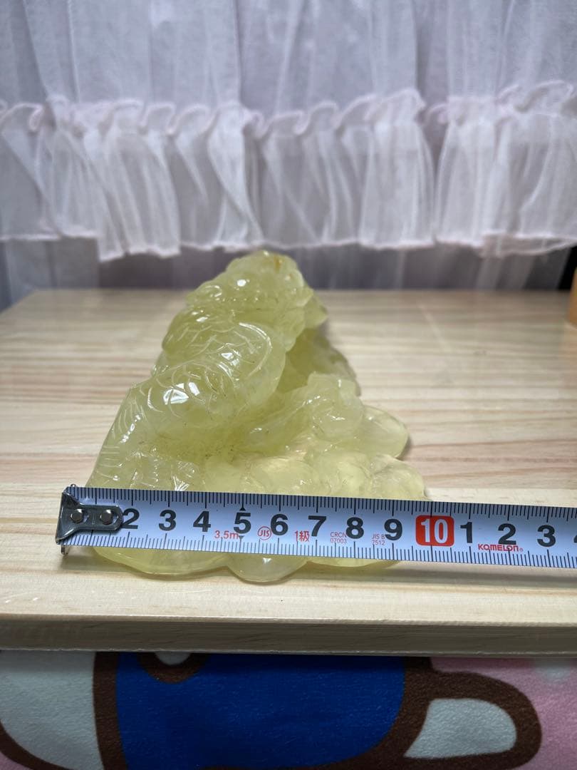 天然石　高品質　綺麗　高透明　シトリン　龍　手彫り置物 原石