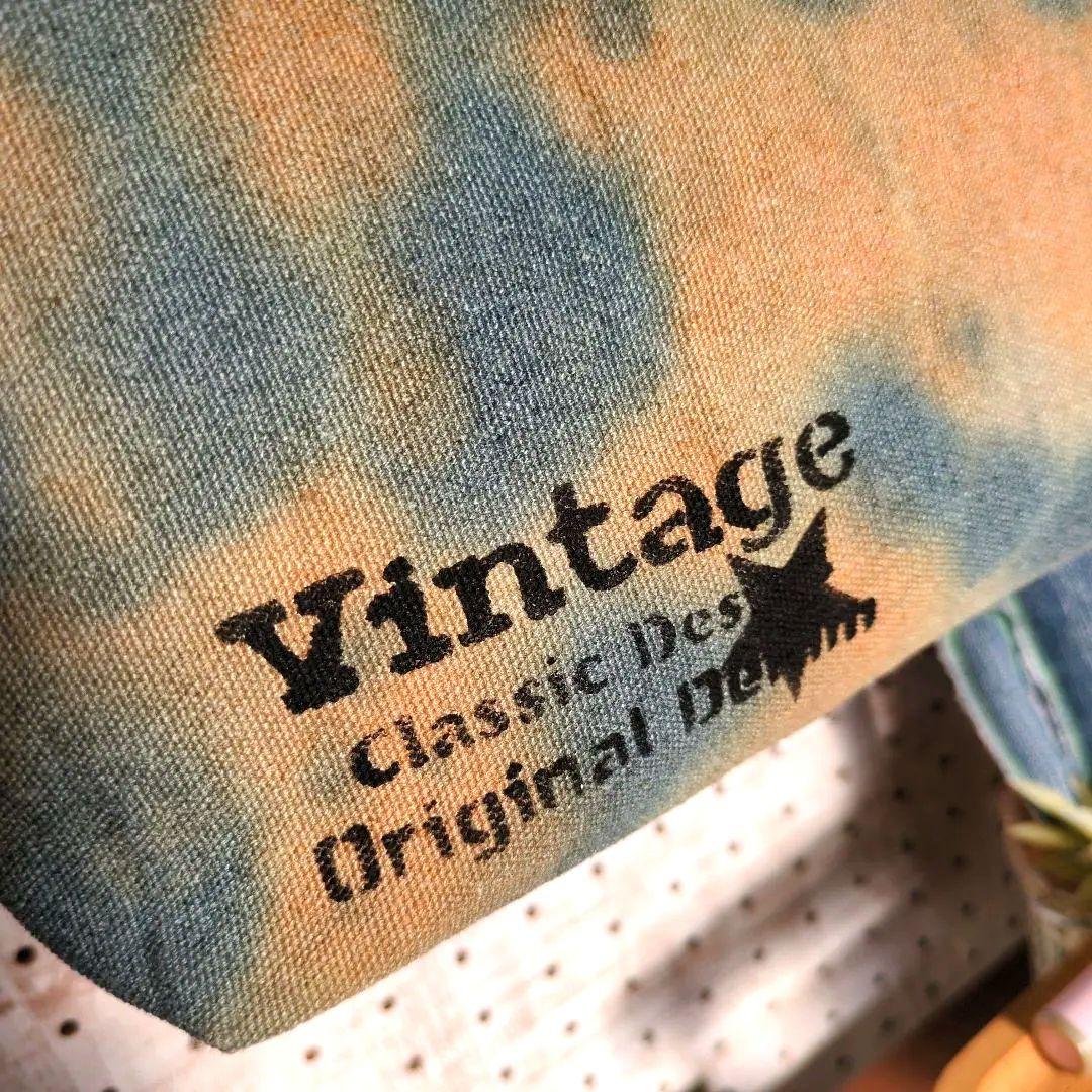 ［竜そば］デニムリメイク☆バッグチャーム付手染めミニトートバッグ✨️