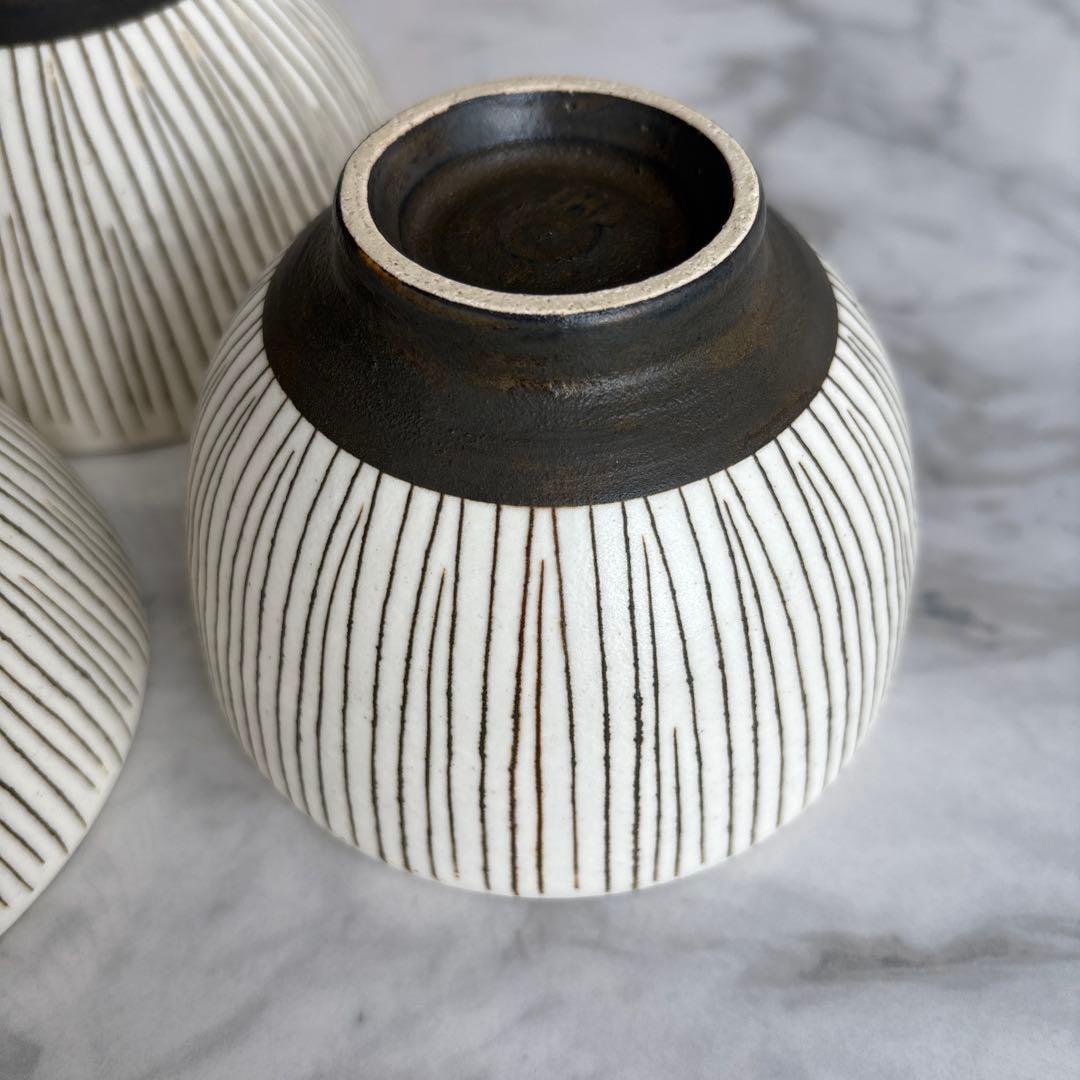 文五郎窯 奥田章（TSUBO-BUN）十草丸碗 SとSS 計3点