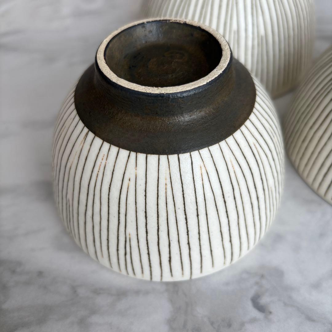 文五郎窯 奥田章（TSUBO-BUN）十草丸碗 SとSS 計3点