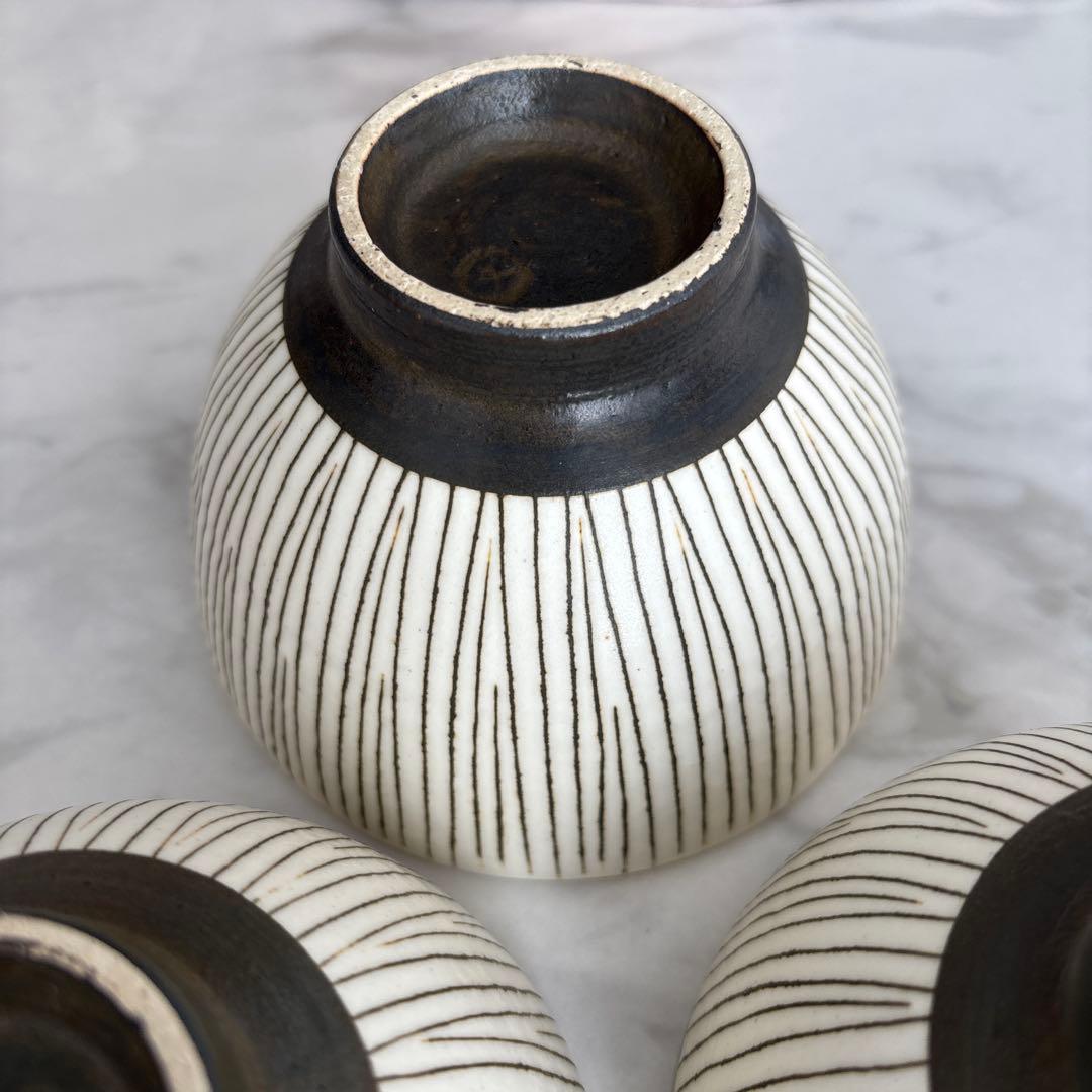 文五郎窯 奥田章（TSUBO-BUN）十草丸碗 SとSS 計3点