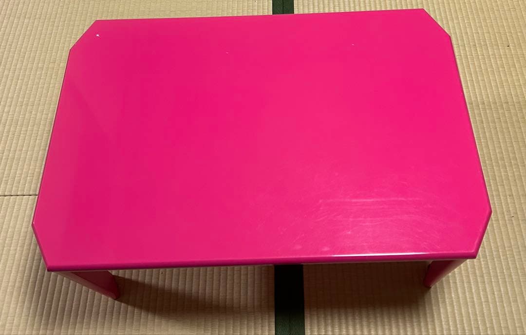 ピンク 八角形 折りたたみテーブル　used品　レトロ