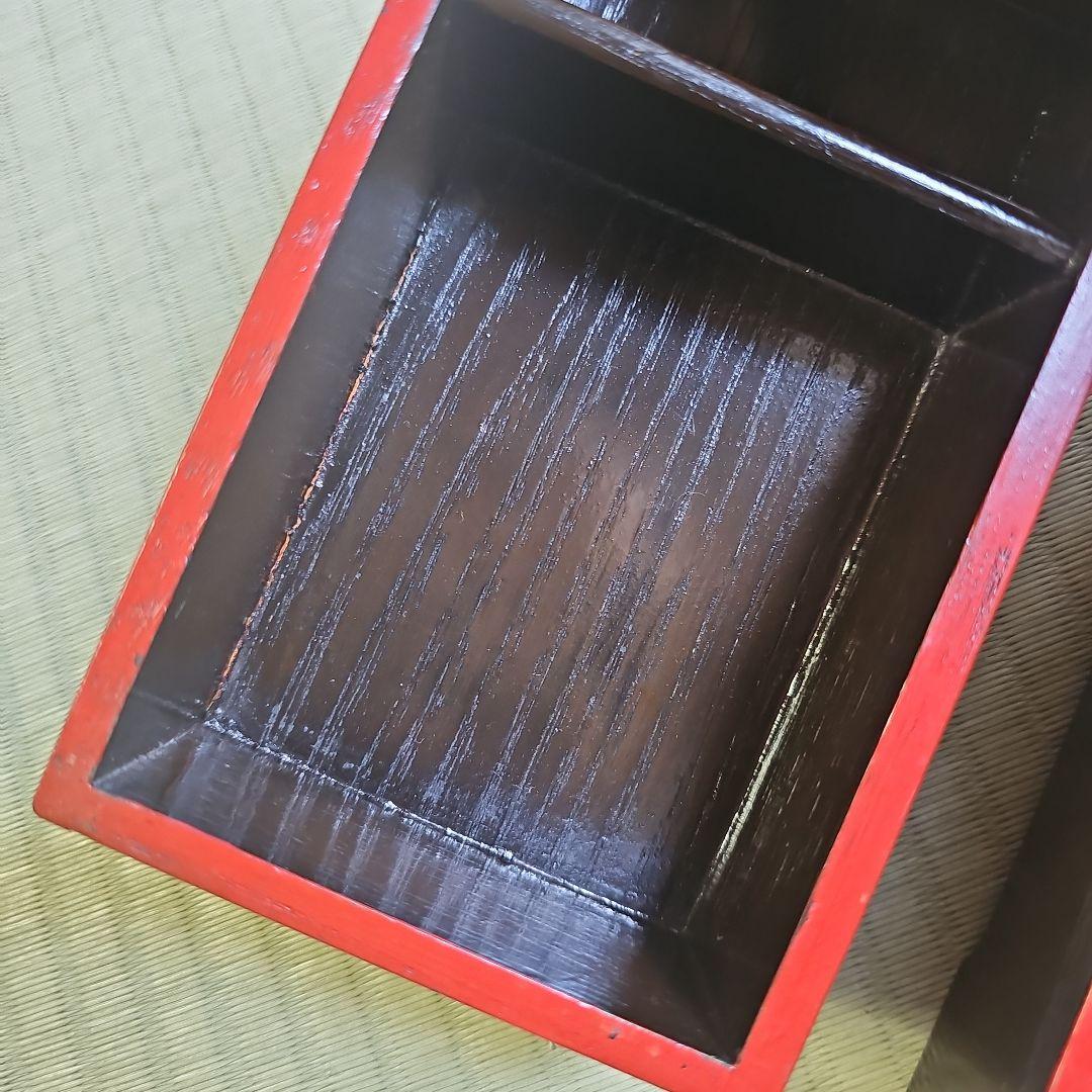 明治ロマン/1870年物/当時物】戦前物 漆塗り弁当箱 漆器 膳の箱 四客4