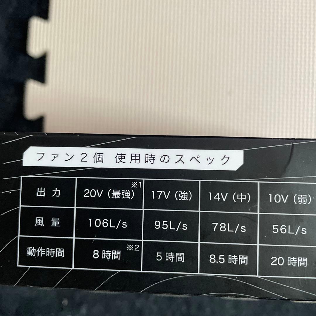 空調服用冷却ファンセット 20V 106L/s