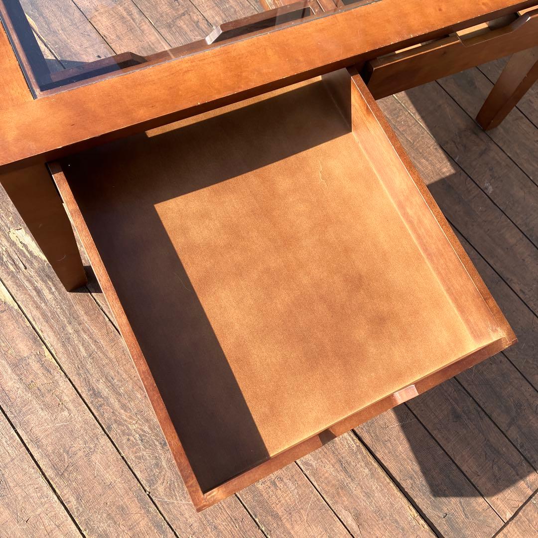 が コレクションテーブル ガラス天板 センターテーブル ローテーブル 木製