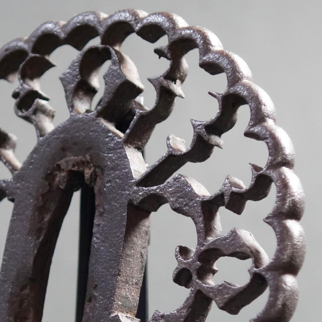 京透 抱茗荷雁金透鍔】(鍔箱・布団付き) 鍔 鐔 刀装具 日本刀 武具