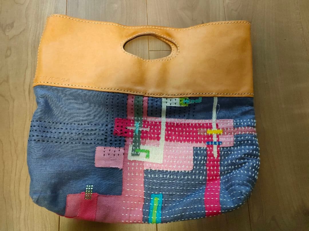 TARCO カラフル刺繍＆裂織バッグ トートバッグ　刺繍　パッチワーク【希少】