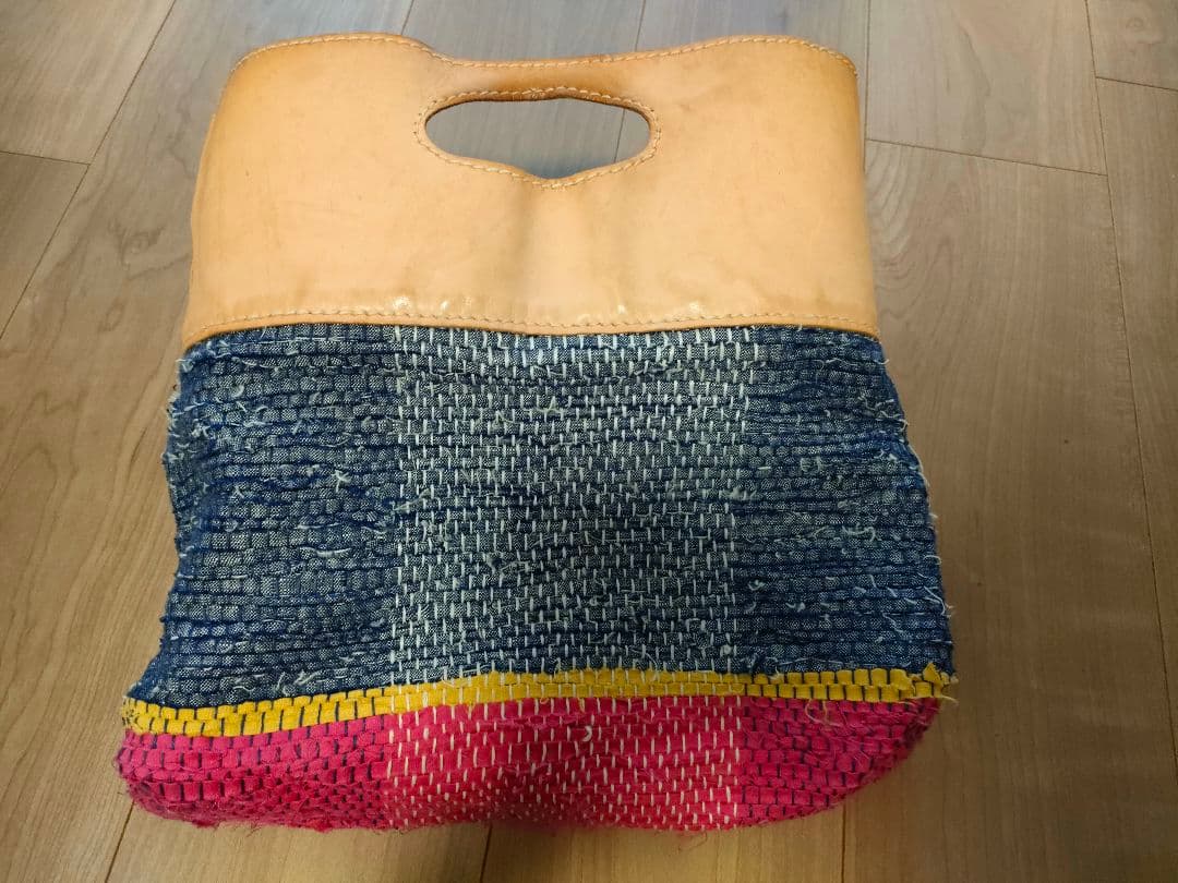 TARCO カラフル刺繍＆裂織バッグ トートバッグ　刺繍　パッチワーク【希少】