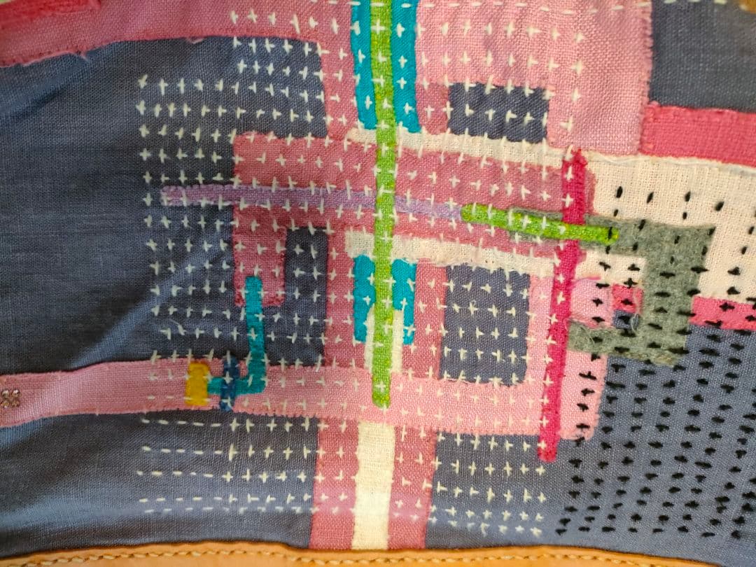 TARCO カラフル刺繍＆裂織バッグ トートバッグ　刺繍　パッチワーク【希少】