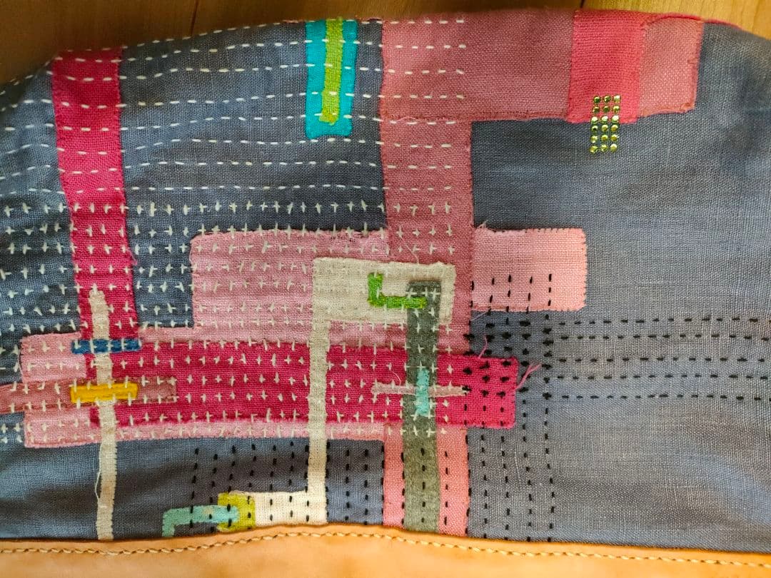 TARCO カラフル刺繍＆裂織バッグ トートバッグ　刺繍　パッチワーク【希少】