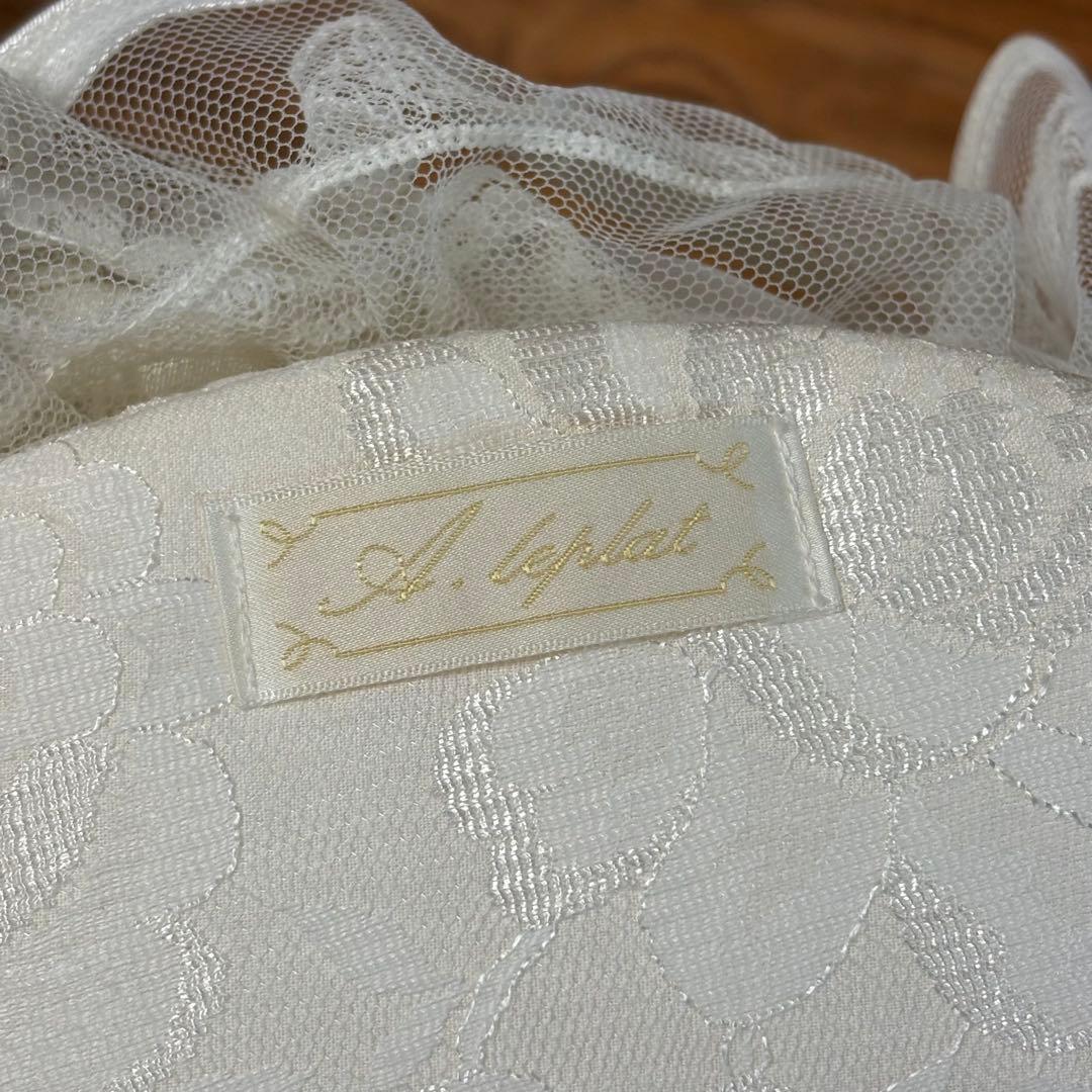 美品◇A.leplat◇ルプラ◇さえら◇繊細レースバスケット かご◇ホワイト