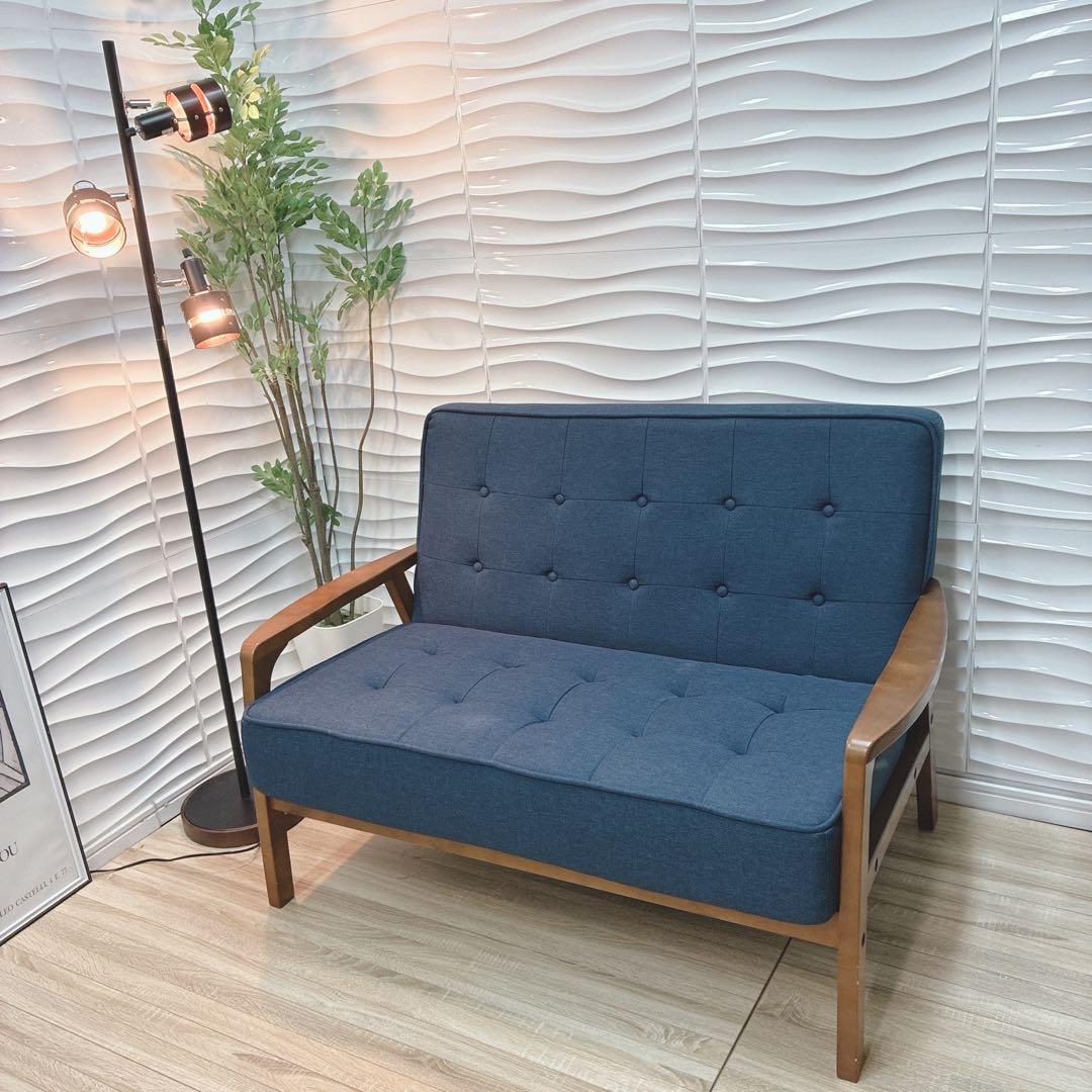 ◇大阪府 神戸市 配達料無料！◇ニトリ◇コンパクトソファ◇天然木フレーム布張り◇