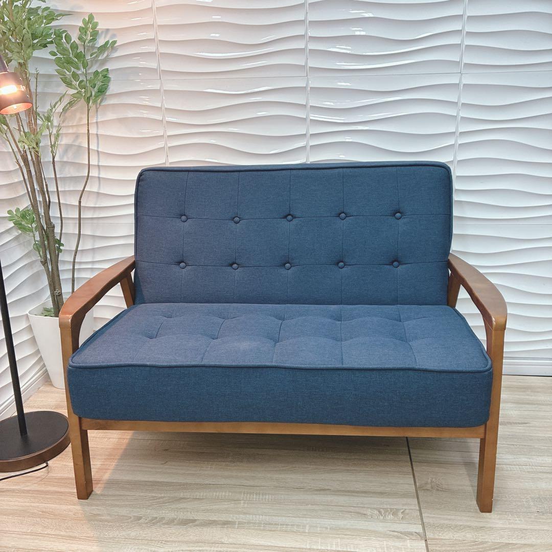 ◇大阪府 神戸市 配達料無料！◇ニトリ◇コンパクトソファ◇天然木フレーム布張り◇