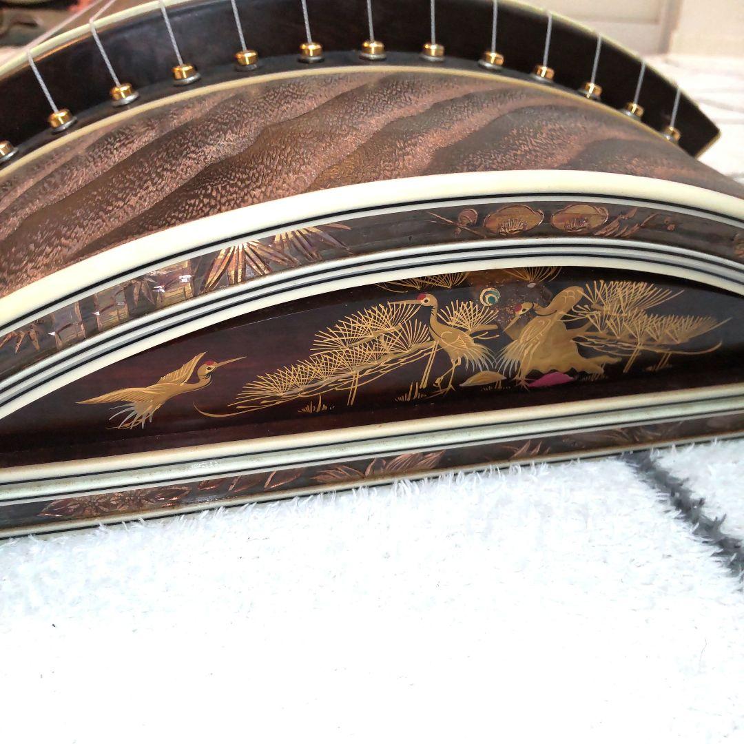 くり甲 綾杉彫り 刳甲 琴 13弦