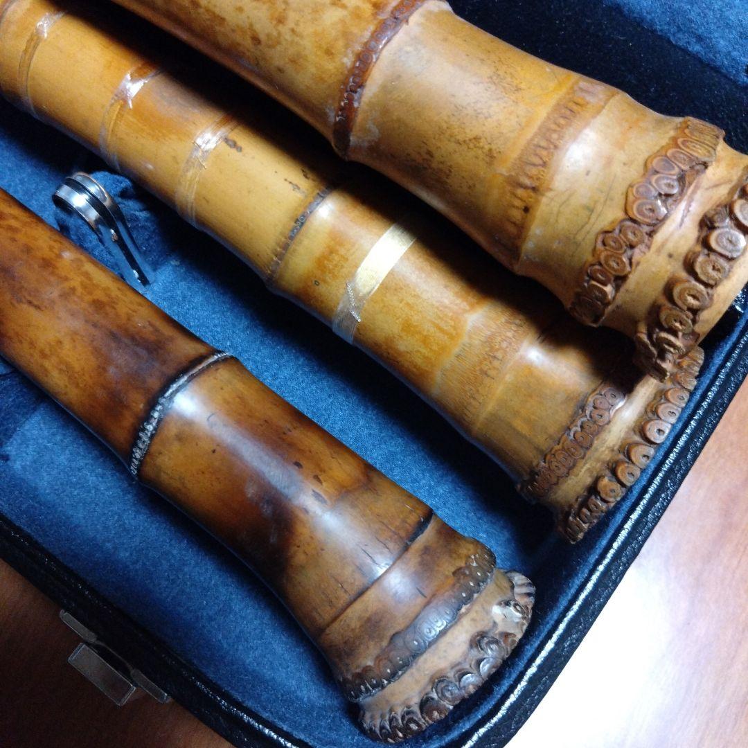 都山流尺八3本　深水銘　ハードケース付き