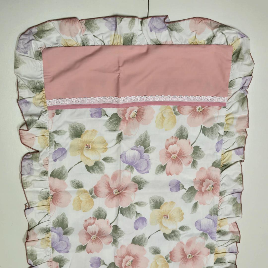 ダブル、ピロケース、2枚セット、まくらカバー、43×120㎝、フリル付き、ピンク