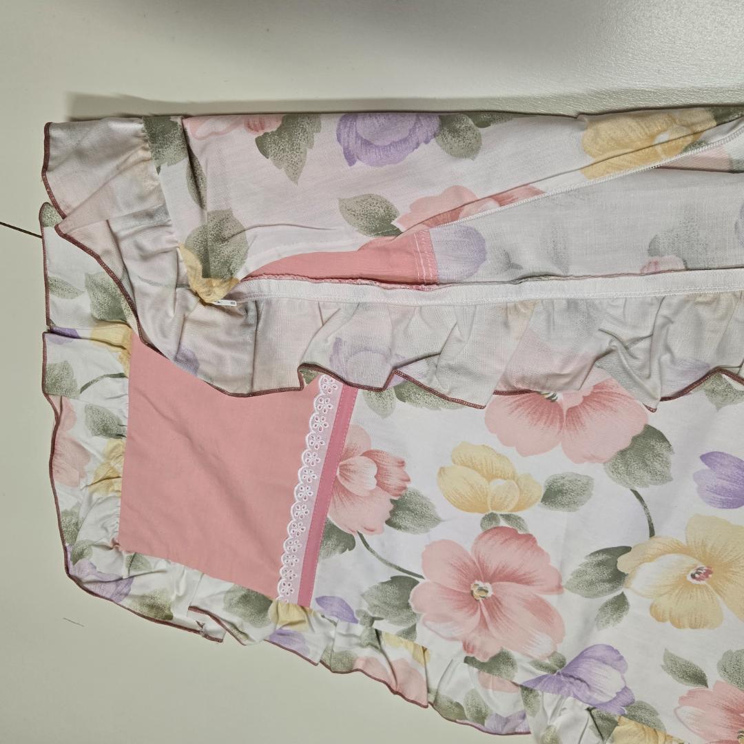 ダブル、ピロケース、2枚セット、まくらカバー、43×120㎝、フリル付き、ピンク