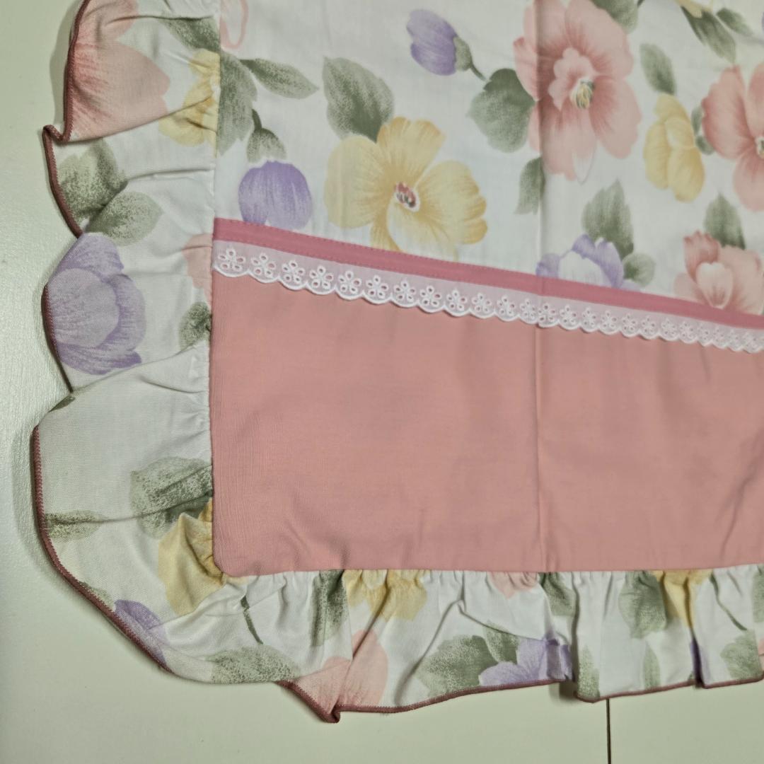 ダブル、ピロケース、2枚セット、まくらカバー、43×120㎝、フリル付き、ピンク