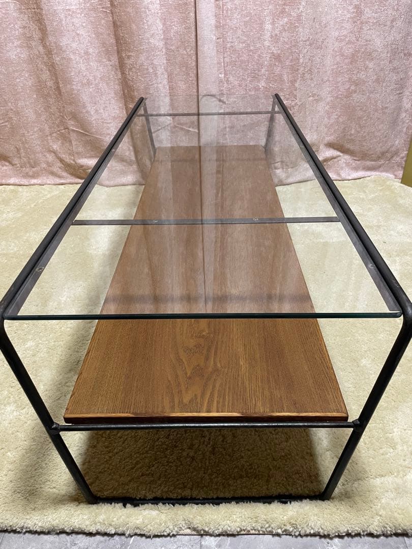 美品　アデペシュ a depeche ガラステーブル　センターテーブル