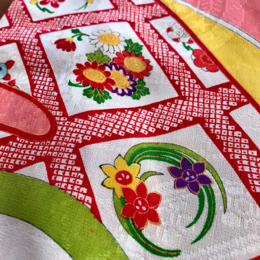 正絹 アンティーク着物 女の子 七五三 ◇丸紋 古典柄