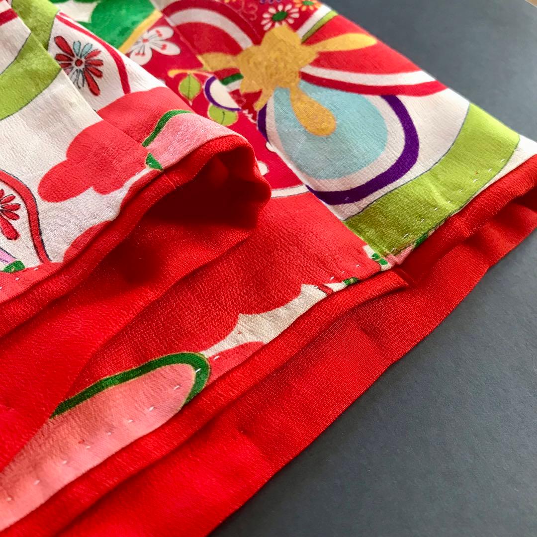 正絹 アンティーク着物 女の子 七五三 ◇丸紋 古典柄