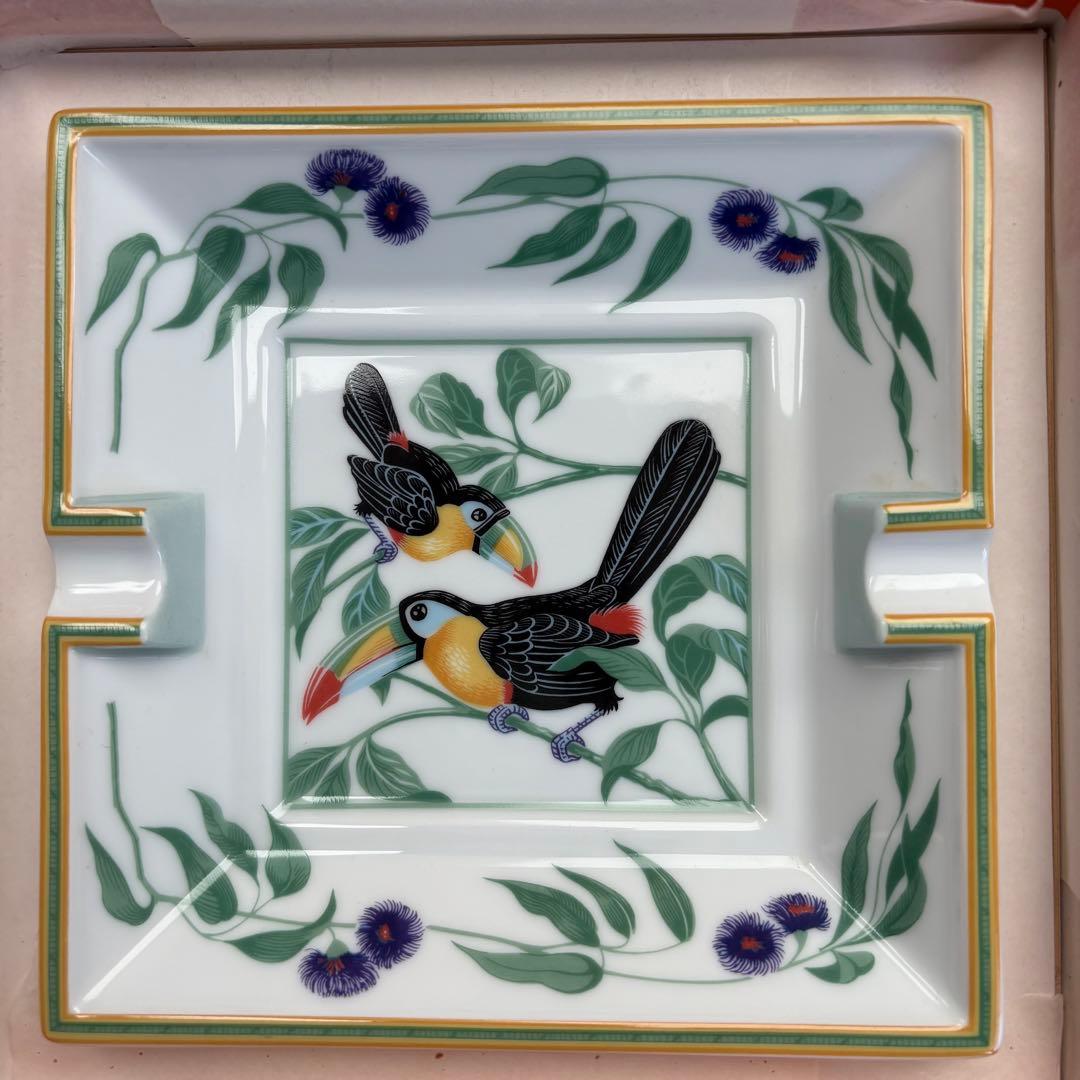 【希少・箱付】エルメス HERMES 灰皿 アッシュトレイ トゥカン 鳥モチーフ