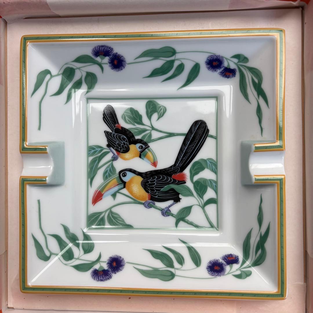 【希少・箱付】エルメス HERMES 灰皿 アッシュトレイ トゥカン 鳥モチーフ