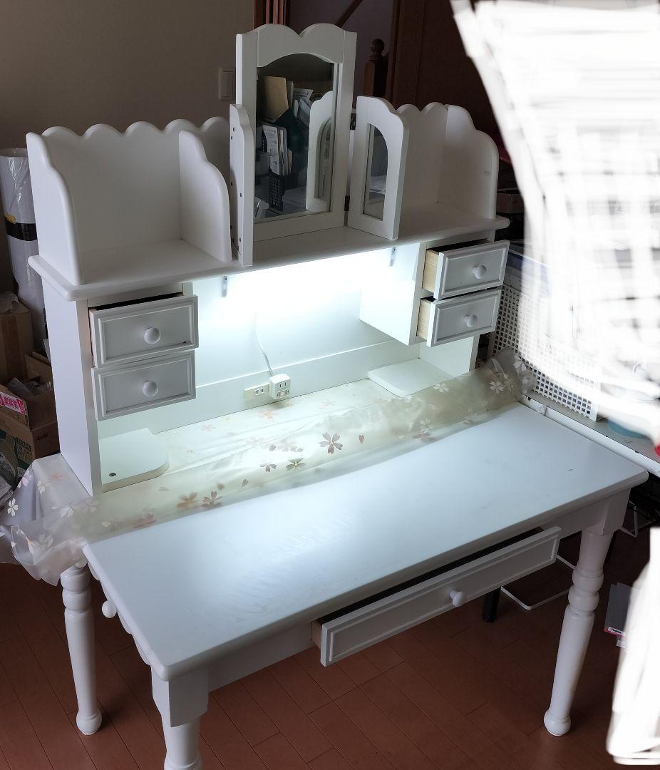 大幅値下げ　プリンセス風、ロココ調　姫系　机+化粧３面鏡