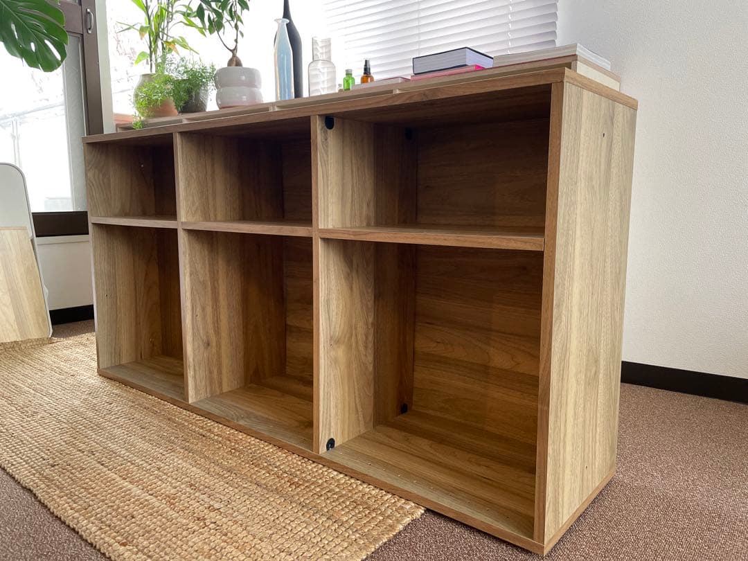 ナチュラルウッド調オープンシェルフ