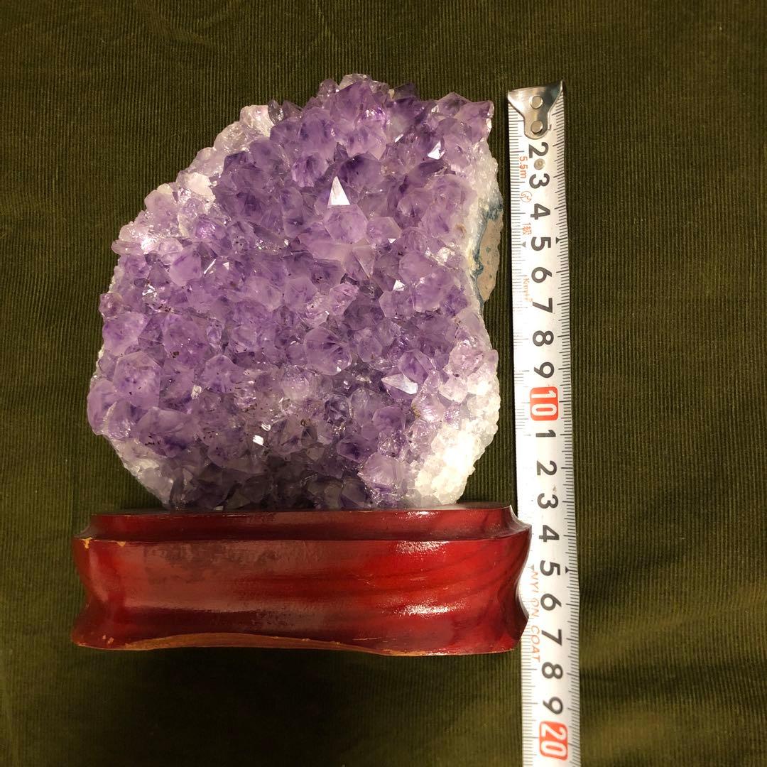 アメジスト 置物 木製台座付き