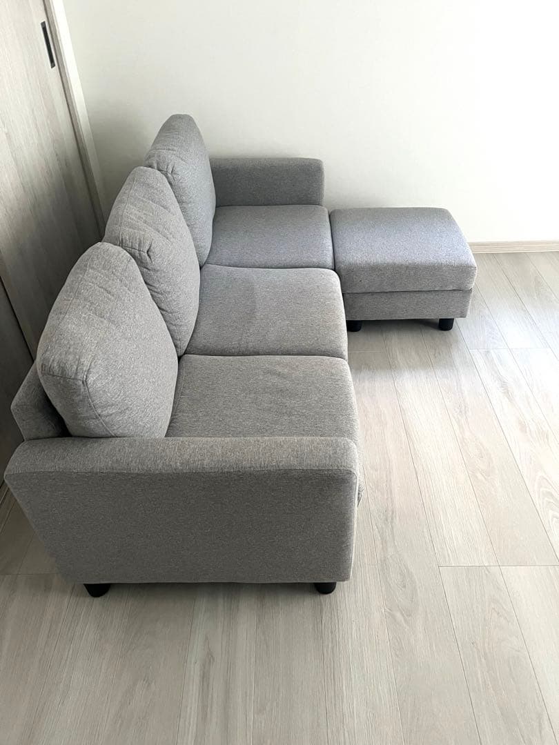 【sale】3人掛けソファー 洗えるカバー (オットマン付き)