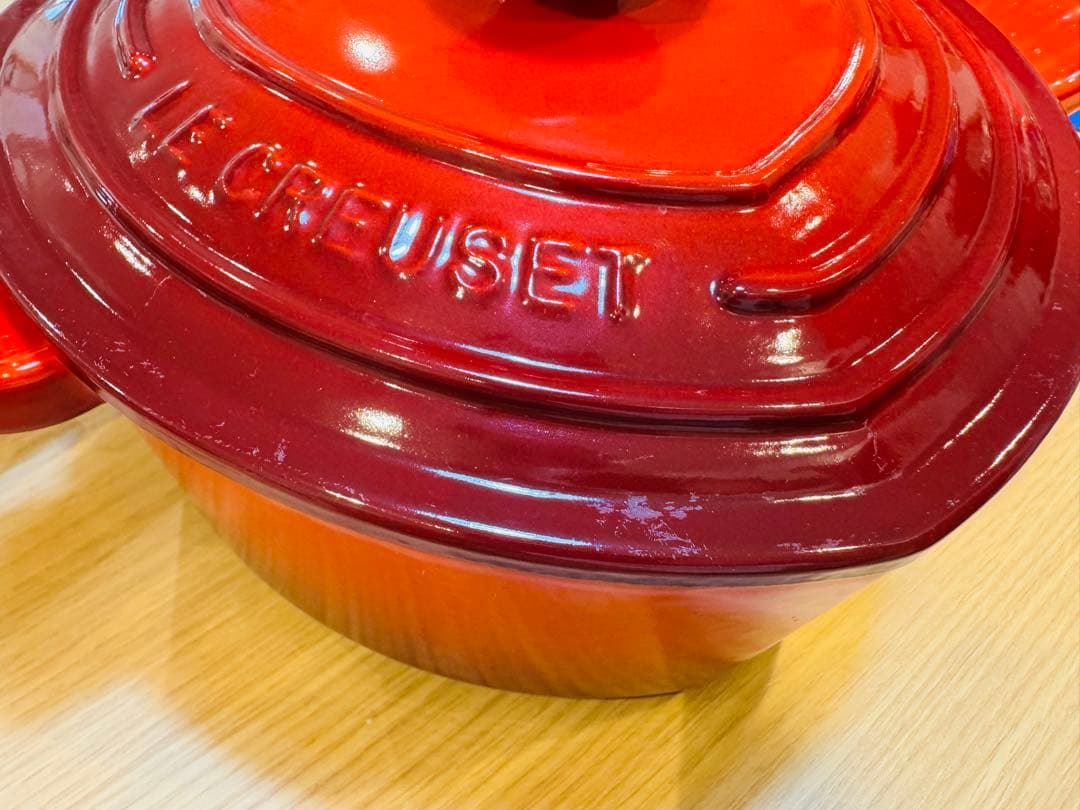 A8002【ルクルーゼ】ココット ダムール 両手鍋 20cm チェリーレッド