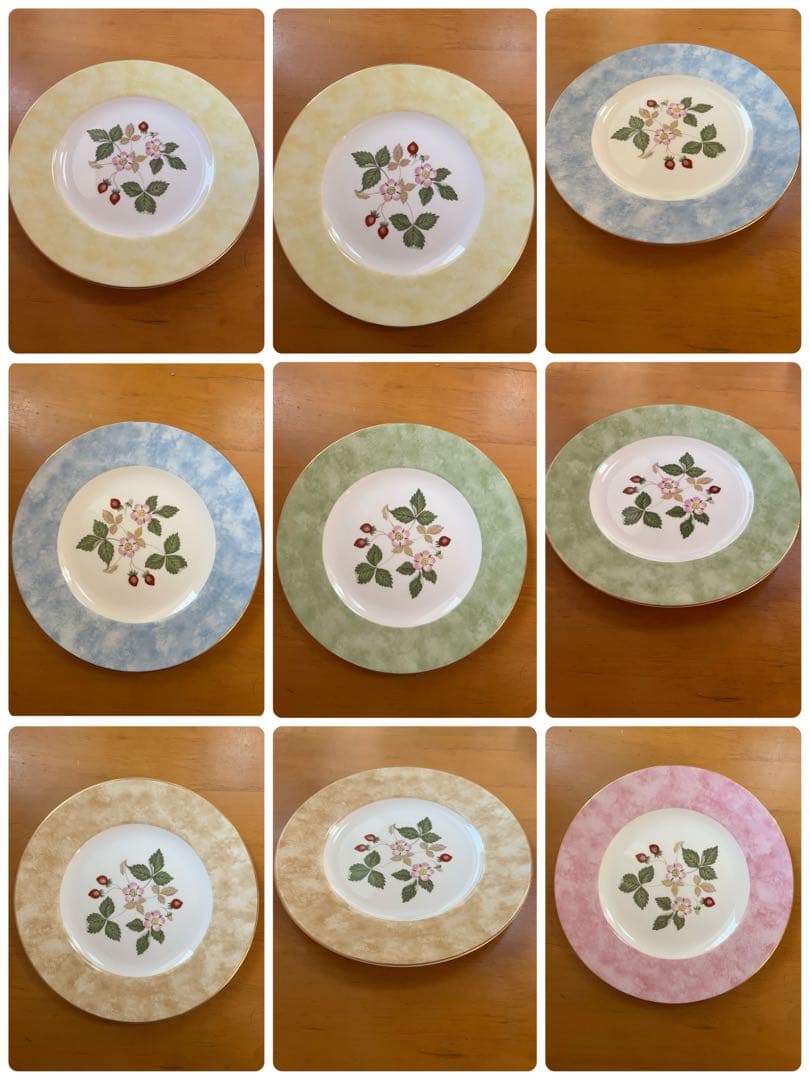 ウエッジウッド ワイルドストロベリー フルリムプレート（5色セット）