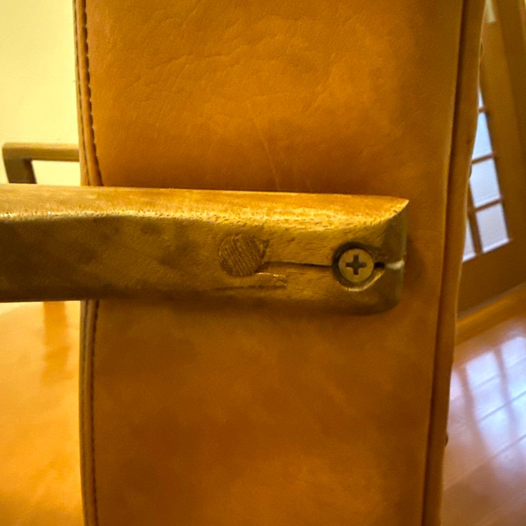 マテリ リベット（キャメル）丸ベース セット椅子