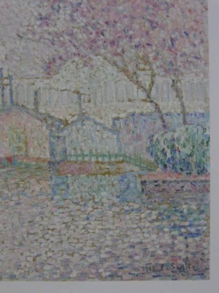 ポール・シニャック、【オトゥイユの橋】、希少画集画、新品高級額・額装付
