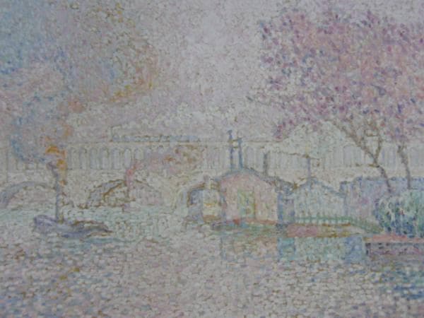 ポール・シニャック、【オトゥイユの橋】、希少画集画、新品高級額・額装付