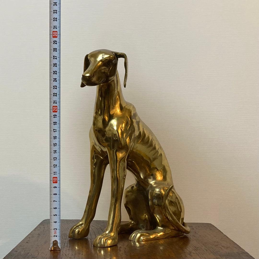 真鍮製 犬の置物 グレイハウンド ヴィンテージ アンティーク レトロ ブラス